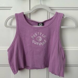 Pacsun cropped purple tank top, size M
